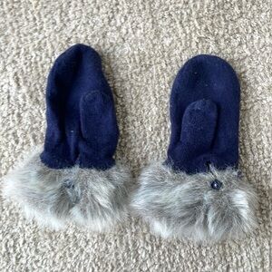 Janie and Jack 2-3 years blue navy mittens gloves